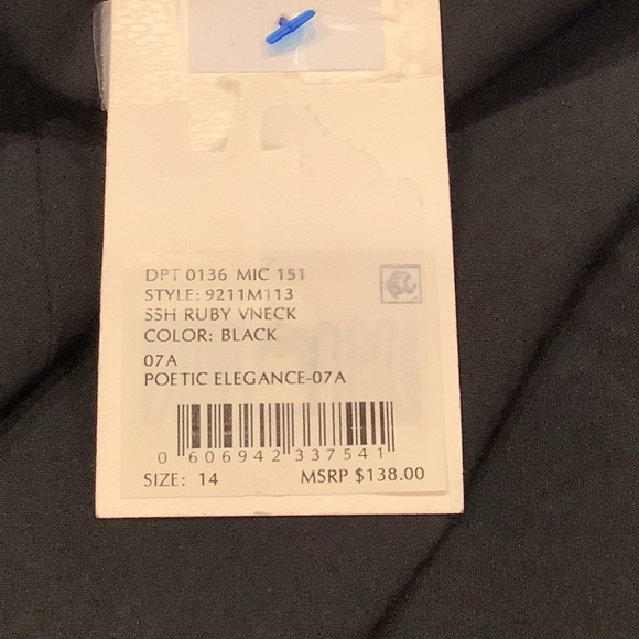 NEW Alex Marie Dress Size 14 Black VNeck Sleeveless Poetic Elegance Grommets - Picture 11 of 12